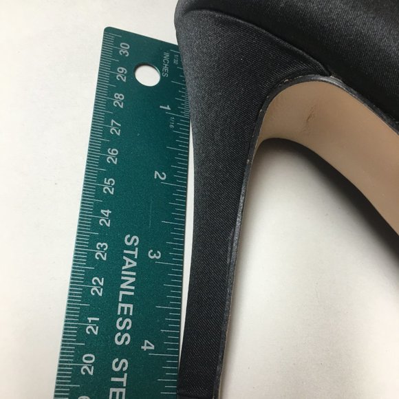 Jewel Tone Rhinestone Black Open Toe Pumps Stiletto Heels Shoes Mad Men Style - Picture 8 of 9